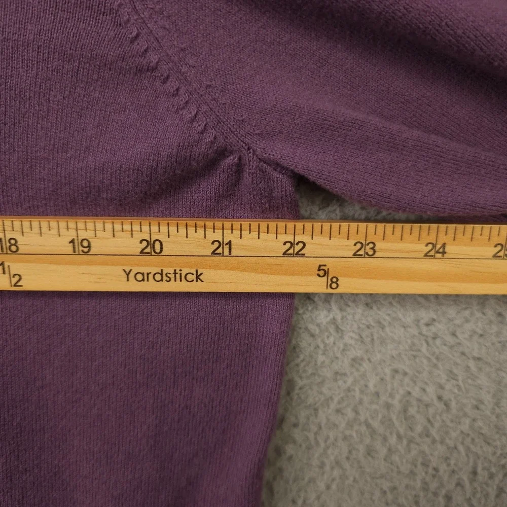 Brooks Brothers 346 Sweater Mens Large Purple Cashmere Cotton Crew Neck Pullover